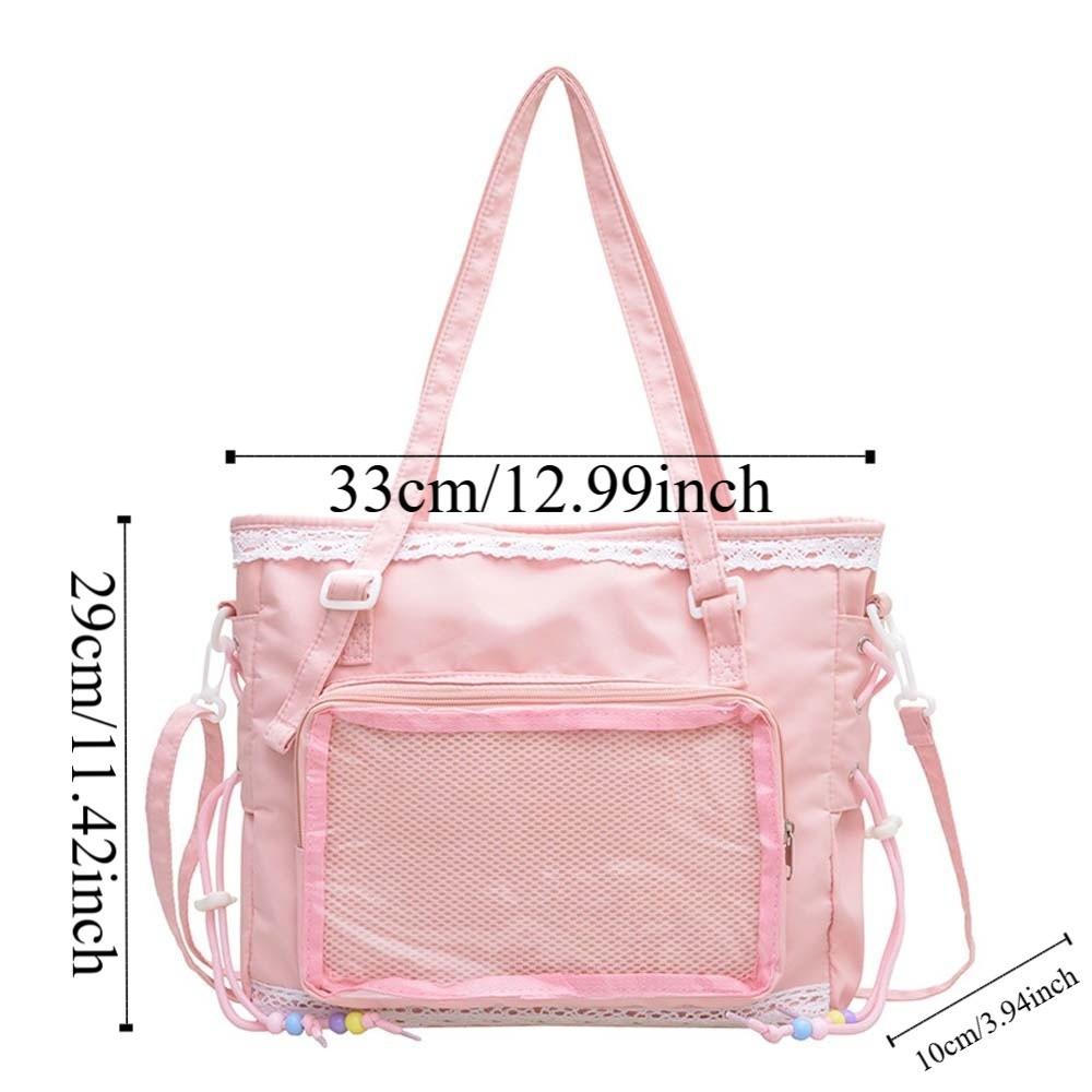 PVC Shoulder Ita Bag PU Leather Y2K Anime Display Bag Goth Transparent Handbag  School