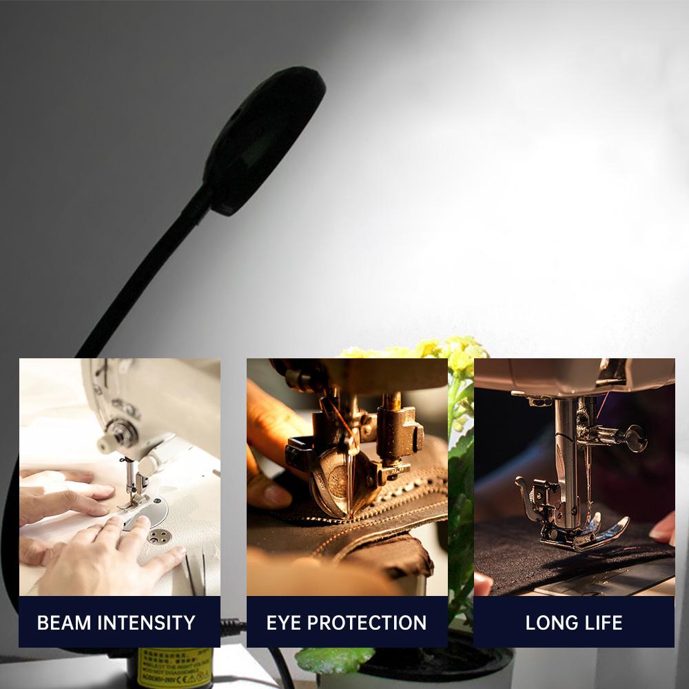 LED Sewing Machine Light Industrial Lighting Lamp Flexible Magnetic Working Light For Lathe Drill Presses Workbenches EU/US Plug
