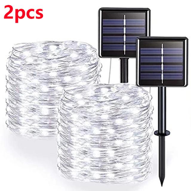 42M400Leds Solar LED Licht Außen Lichterkette Garten Solar Lichterkette Wasserdicht Weihnachts Gartendekoration Außen