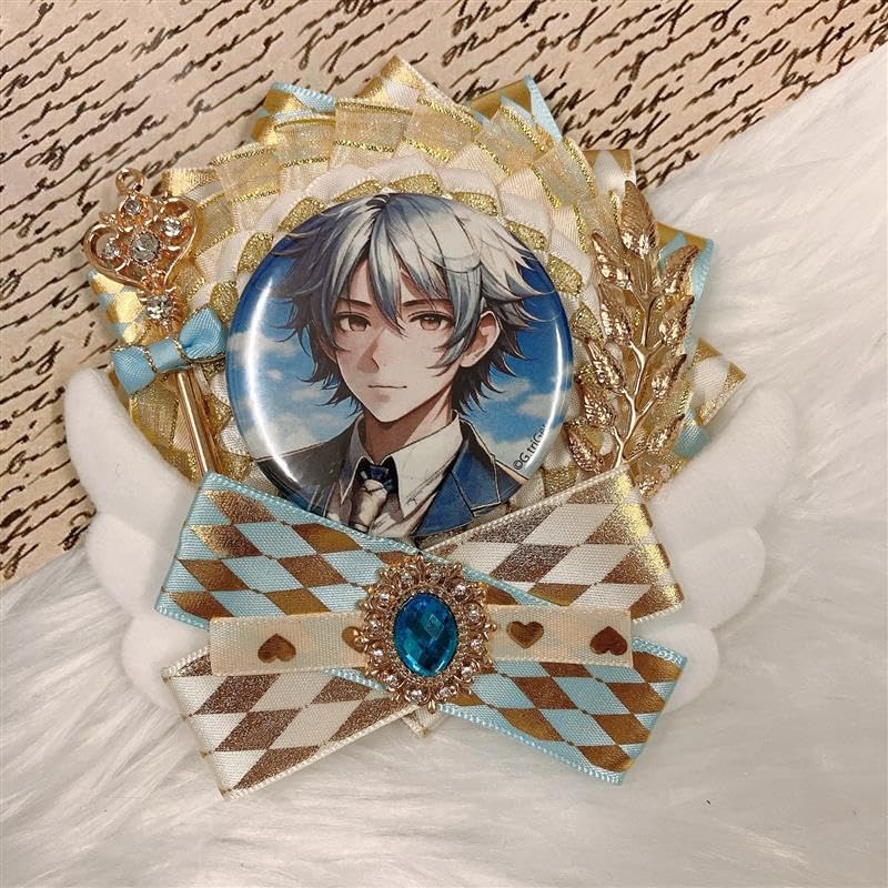 G Trigger Itasha Rosette with Wings for Can Badges, Angel Design, 57mm and 58mm, Perfect for Itasha Bag Decorations, Handmade Rosette with Ribbon,