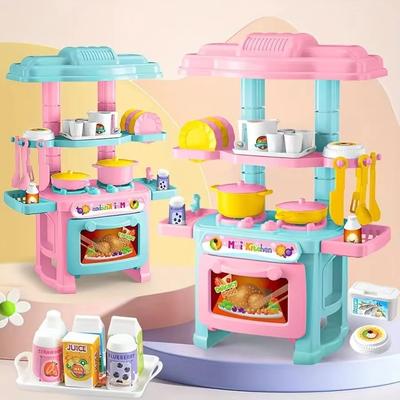 Kleines Küchenarbeitsplatten-Spielzeug Künstliches Kinder-Rollenspielhaus Rollenspiel-Pretend-Spiel Koch-Lebensmittel-Spielzeugset Junge Mädchen Geschenk Kinder