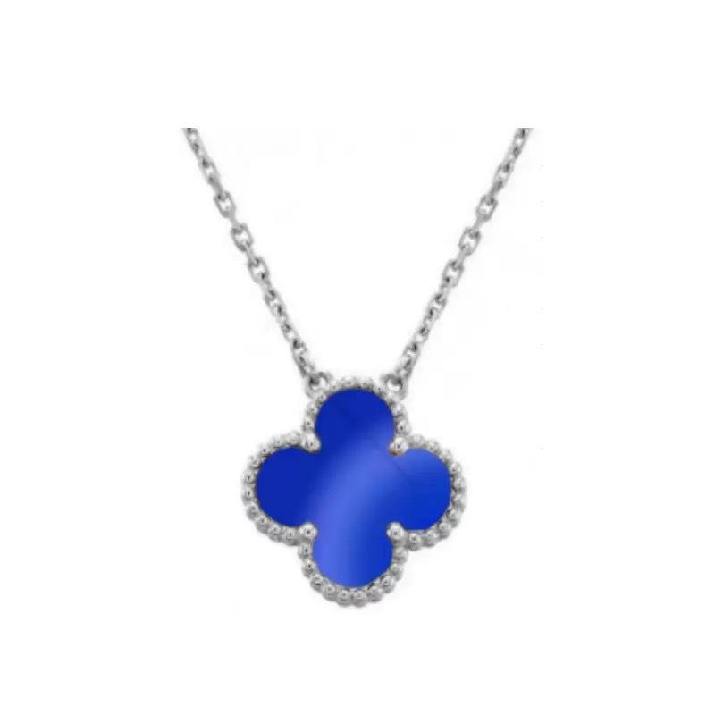High-quality Four-leaf Clover Necklace 18K Natural Mother-of-pearl Rose Stone Light Luxury Necklace for Girlfriend