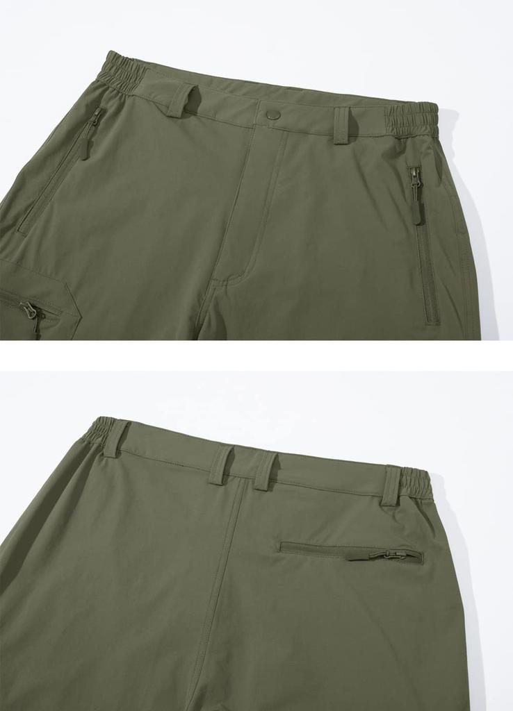 Men's Shorts, Half Trekking Pants, Work Shorts, Quick-Drying, Outdoor Shorts, Fishing Shorts, Green, Size M