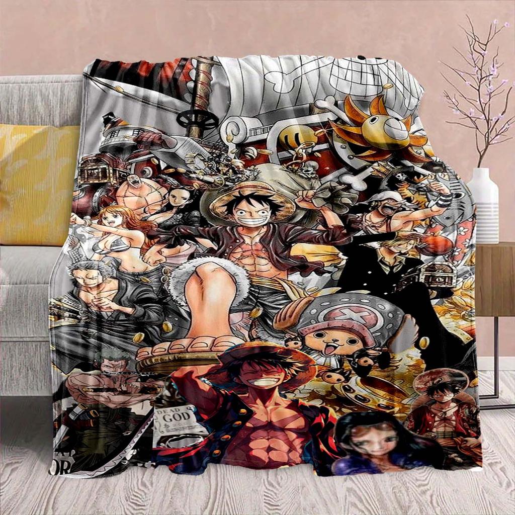 One Piece Anime Flaneldecke - Weich Warm Perfekt für Sofa, Bettwäsche Camping Reisen Büro Heimdekoration -QJY