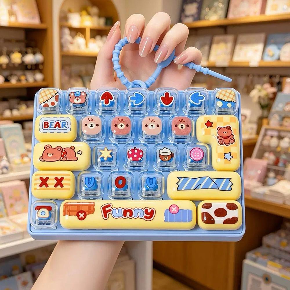 Kawaii 26-Key Mechanical Keyboard Keychain Press Button Stress Relief Fidget Pendant Bag Backpack Accessories Girl Gifts New