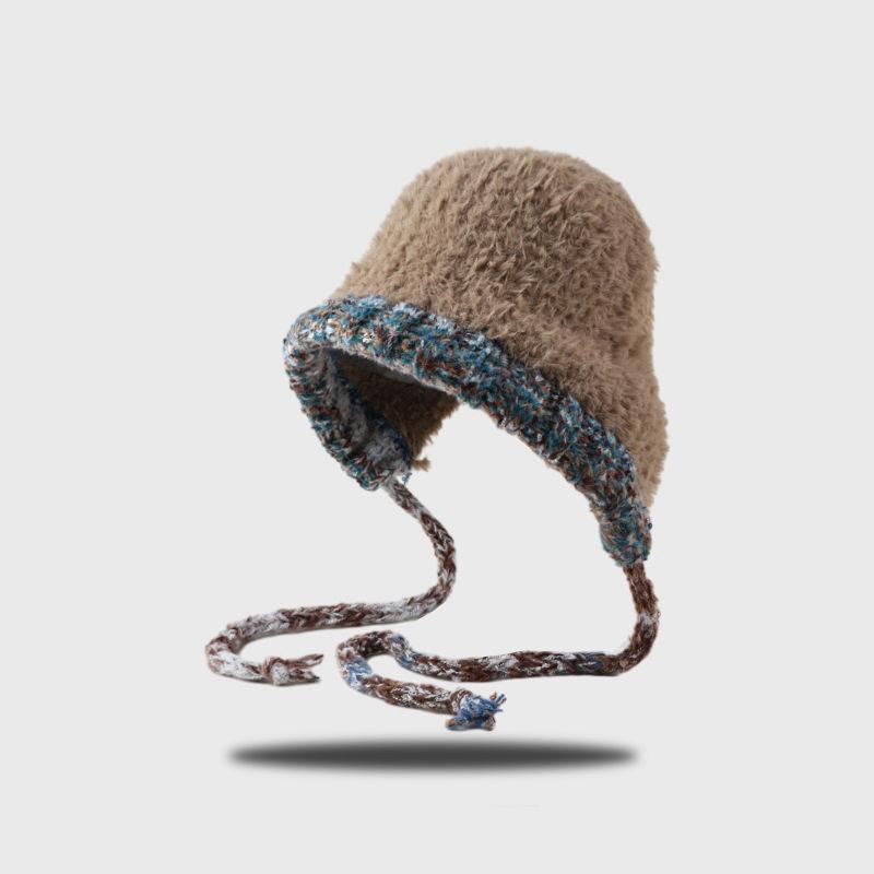 Winter Hats For Women Girls Warm Hooded Beanie For Female Kniting Skull Cap Ear Protection Cap