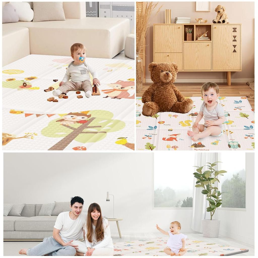 Large Foldable Baby Play Mat Made of Eco-friendly EVA Material Non-slip and Protective Suitable for Children Infant and Toddlers