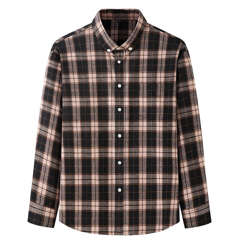 Camicia a quadri in flanella a maniche lunghe da uomo taglie forti Autunno/Inverno