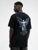MyStars Angel Statue Men's Black Oversized Short Sleeve T-Shirt L