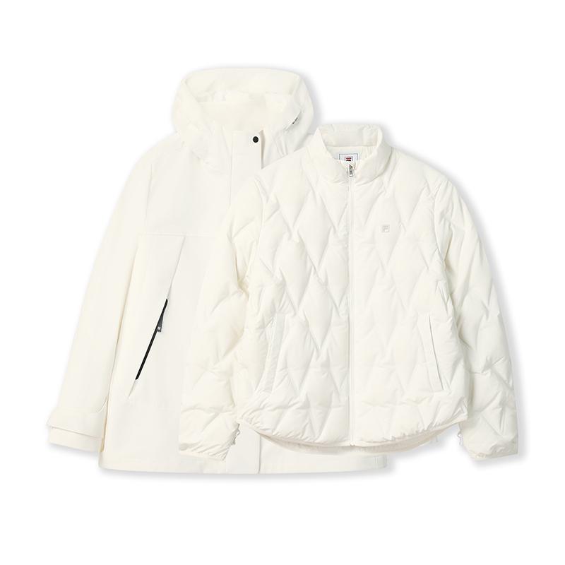 FILA White Casual Fashion Simple Warm Thick Loose Two-Piece Down Jacket Women outerwear F11W543917FWT