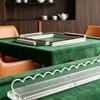 Mahjong Rack with Detachable Magnetic Pusher, Scalloped Acrylic Mah Jongg Tile Holder & Pusher Set, American Mahjong Accessories