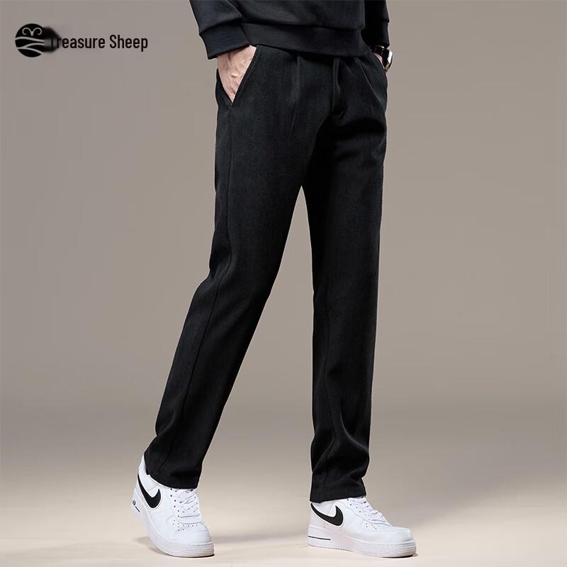 Bao Cai Yang Men's Corduroy Straight-Leg Warm Casual Pants