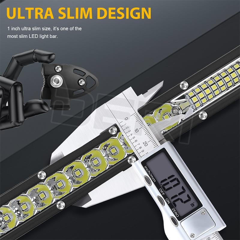 Slim 10'' 20inch LED Work Light Bar 12V 24V White Yellow Driving Fog Light for Jeep Trucks ATV Off Road 4x4 with Cable Remote