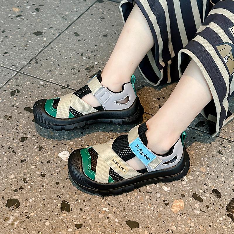 New Kids Sandals for Girls 2024 Summer Sandals for Boy Cut-outs Mesh Children Causal Sports Running Sandals Fashion Versatile