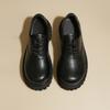 British leather small leather shoes men's and women's round head lace-up retro derby single shoes platform size