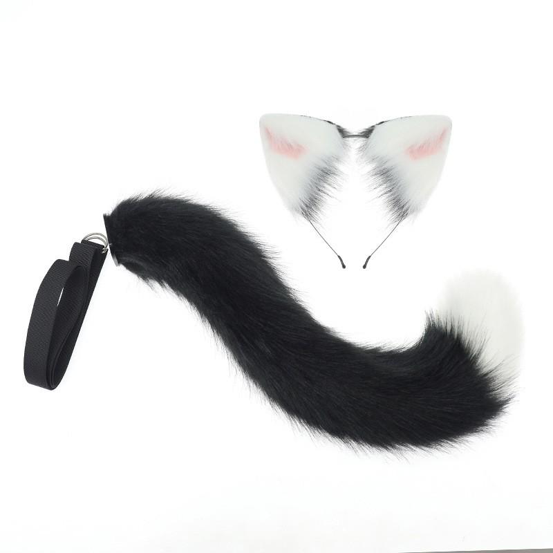 Set Banda de Păr cu Urechi de Pisică și Coadă Handmade Costum Cosplay Petrecere Halloween Convenție Anime