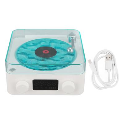 Record Player Style Bluetooth Speaker with Night Light and Time Display 3 In 1 Multifunction Small