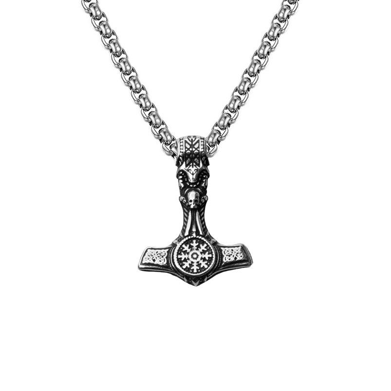 Hip Hop Thors Hammer Schmuck Halskette Wikinger Symbol Titanstahl Herren Anhänger Halskette