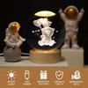Crystal Ball Night Lamp – Engraved LED Light with Teddy Bear Design, USB-Powered Table Lamp, Wooden Base, Romantic Home & Office Décor, Bedroom