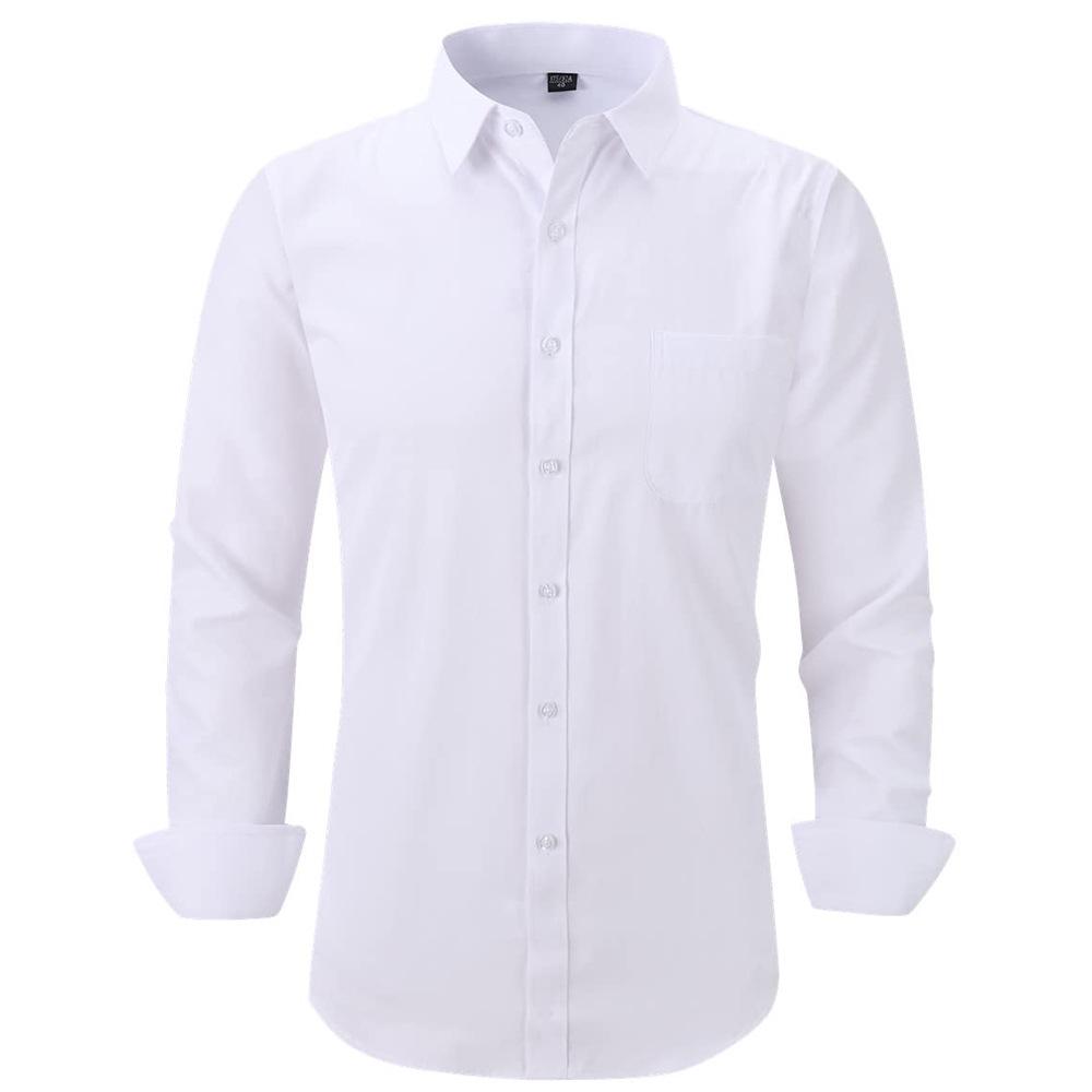 Pánska košeľa klasického strihu s dlhým rukávom vo veľkej veľkosti, jednofarebná, pre jesenné obdobie