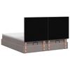 Ottoman Bed with Mattress and LED Taupe 160 X 200 Cm Fabric