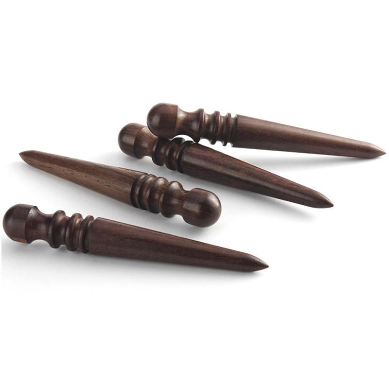 Ebony Beech Pearwood Leather Edge Polishing Stick - Handmade DIY Tool
