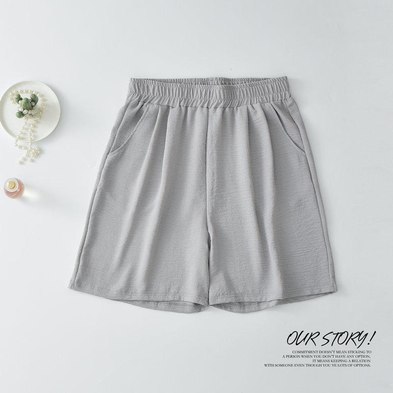 

Жіночі великого розміру вільні повсякденні спортивні шорти з кишенями - Еластична талія, літній дизайн з широкими штанинами M (recommended 90-110 jin)