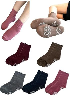 Warm Brushed Pile Socks with Room [NAKAMAJITA] Anti-slip Soles, Warm, 5-pair Set, Women's Socks, Wear, 22-25cm (A Color)