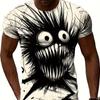 Animal T Shirt For Men Summer Short Sleeve Cat Print T-Shirt Fashion Streetwear Oversized Clothing Casual Crew Neck Pullover
