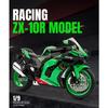 1/9 Scale Kawasaki Ninja ZX-10R Superbike Alloy Metal Diecast Model Motorcycle Sound & Light Home Trendy Toys Collection Hobby Present