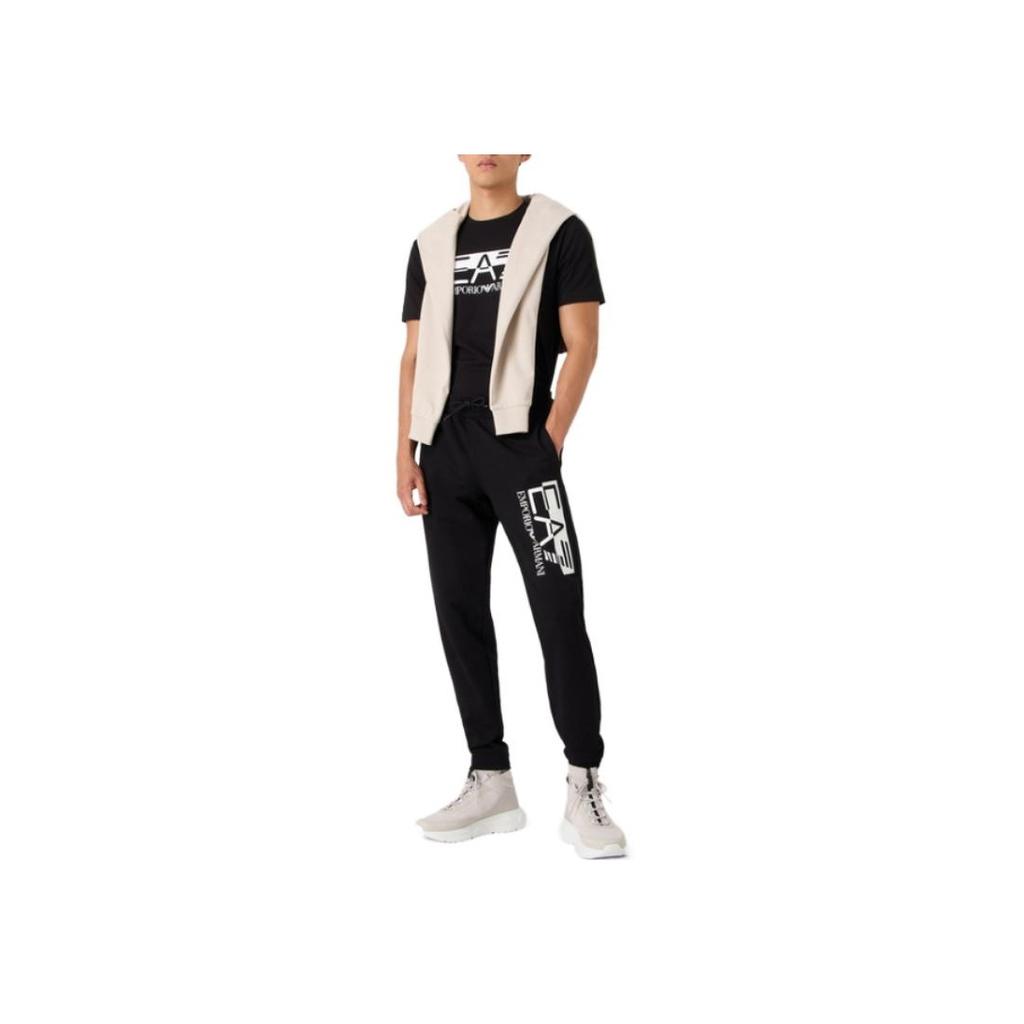 Emporio Armani FW23 EA7 Series Logo Print Crew Neck Short Sleeve T-Shirt Men tops Black 6RPT62PJ03Z0200