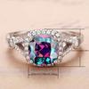 Fashion color square ring, women's wedding ring exquisite design, engagement ceremony accessories ring women