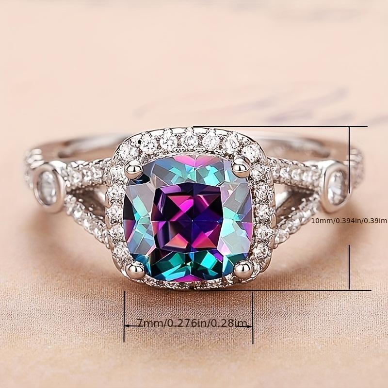 Fashion color square ring, women's wedding ring exquisite design, engagement ceremony accessories ring women