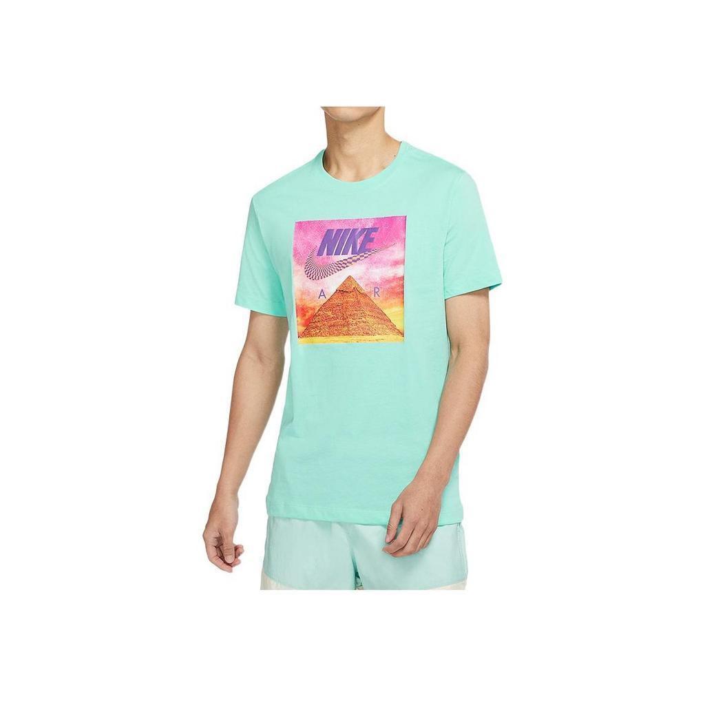 Nike Printed Pyramid Pattern Crew Neck T-Shirt Men Tops Green DR1220-307