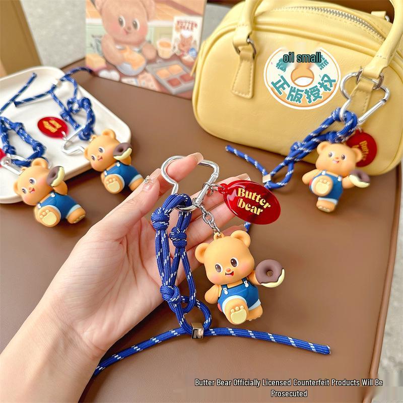 Little Bear Naughty Cool Pants Cartoon Keychain: Cute Couple & Bestie Bag Charm