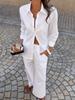 Completo da Donna in Puro Cotone a Manica Lunga e Pantaloni - Resort Francese Primavera/Estate 2026