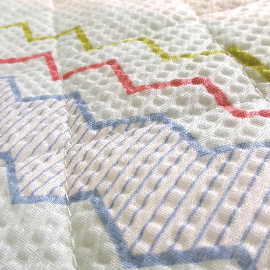 Embossed Mattress Pad with Textured Single Size 100 X 200 Perfect for Easy To Smooth Textured Cotton Geometric with Elastic Bands At All Four Suitable