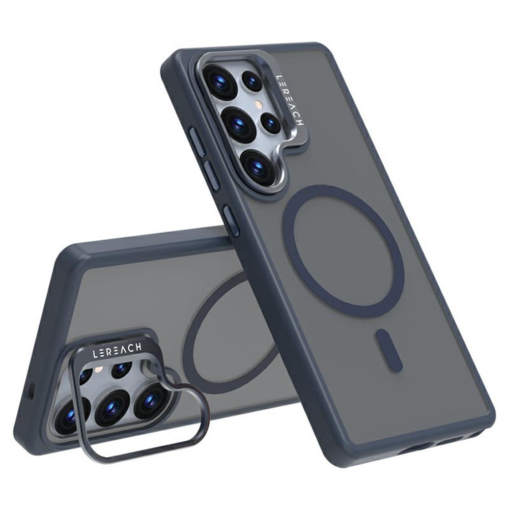 

LEREACH Le-Luser Series For Samsung Galaxy S25 Ultra Magnetic Case Metal Lens Kickstand TPU PC Phone Cover