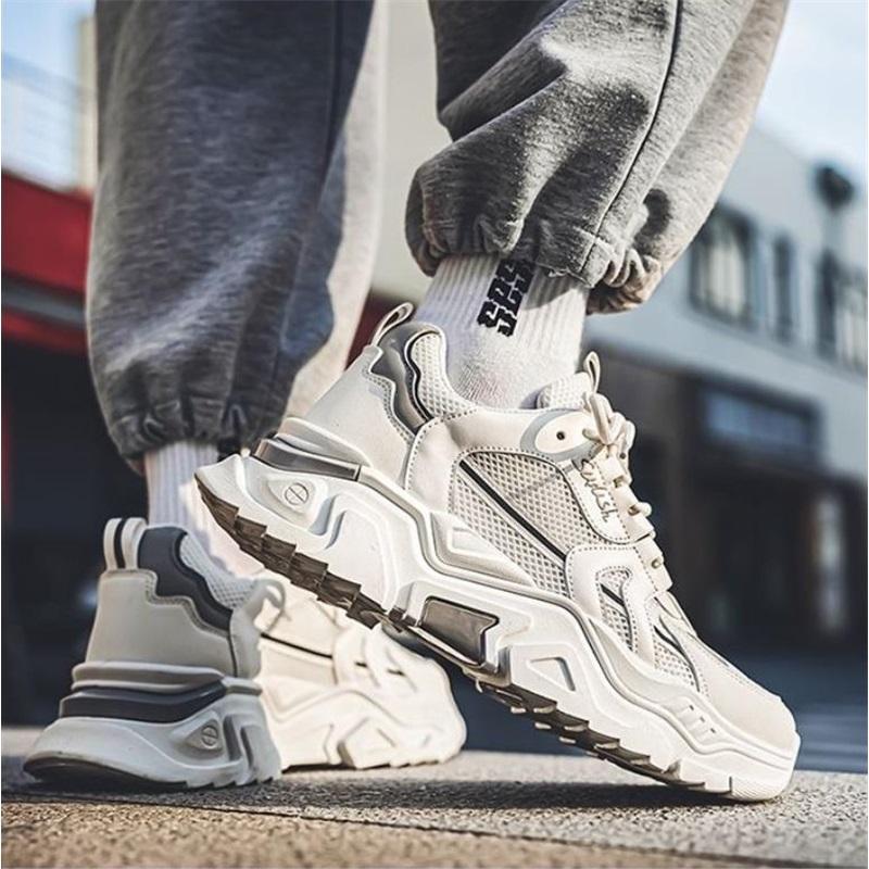 Herrenmode dicke Sohle Sportschuhe atmungsaktive Laufschuhe