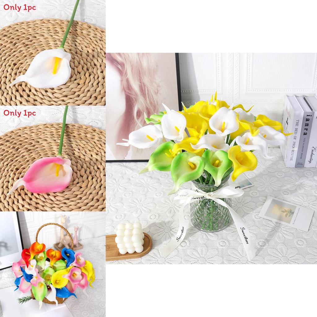 Pu Calla Lily Artificial Flower For Wedding Decor Home Staging Photography Prop