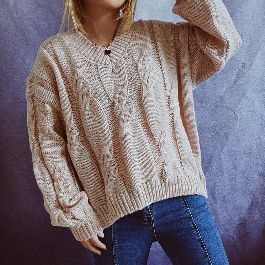 Fashion Women  And Winter Printing Knitted Long Sleeve Pullover Sweater Casual Sweater