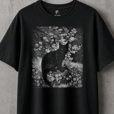 Lionel Lindsay Black Cat Tee | The Witch | Gothic Garden Illustration - Unisex T-shirt