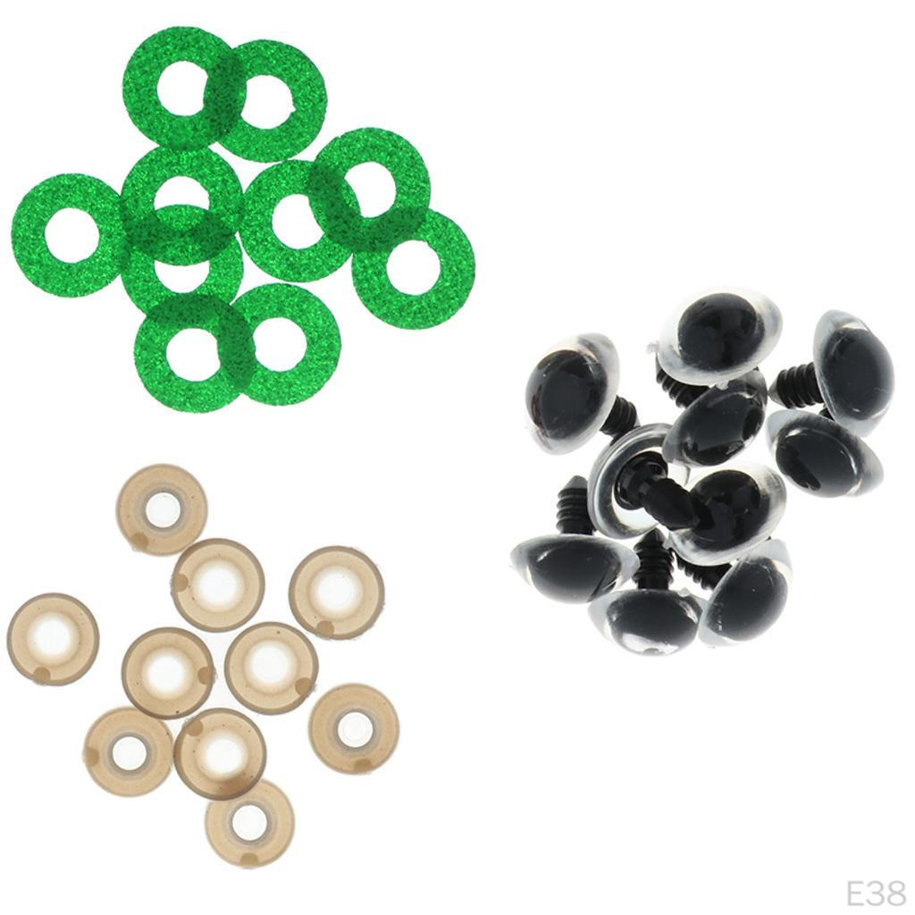 10x Glitter Safety Teddy , 24mm