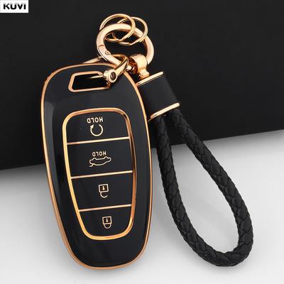 Für Hyundai Santa Fe Tucson 2022 NEXO NX4 Atos Prime Solaris 2021 TPU 4-Tasten Auto Fernbedienung Schlüsselhülle Fob Schlüsselanhänger Autozubehör