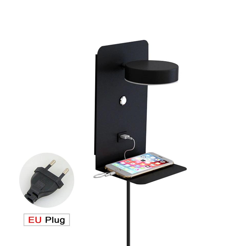 Lux Minimalist USB Touch LED Wall Lamp, Three-Color Dimmable, 12W, Bedroom Bedside Reading Light