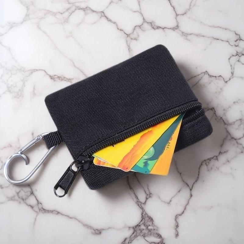 Wasserdichte Leichte Oxford Mini Taktische Tasche Karabiner Reißverschluss Schlüsselhalter Münz-Kartenbeutel Outdoor Wandern Herren Geldbörse