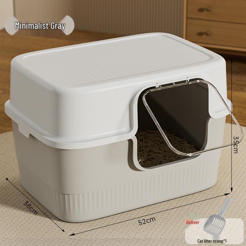 

Maine Coon XL Covered Cat Litter Box with High Entrance, Anti-Splash Lid & Odor Control. Dual Purpose with Cat Litter Scoop