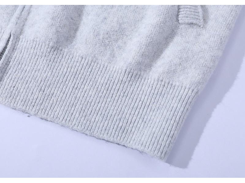 High-Quality Unisex Hooded Knit Cardigan – Warm, Thick, Casual Zipper Sweater