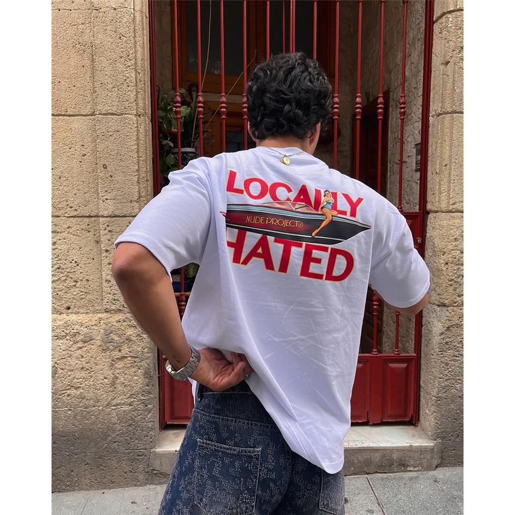 Locally Hated Cotton T-shirt  Men Women Loose Oversized Y2k Short Sleeve Same As Couple Tee Streetwear Sports Soft Top Female Male Clothing 