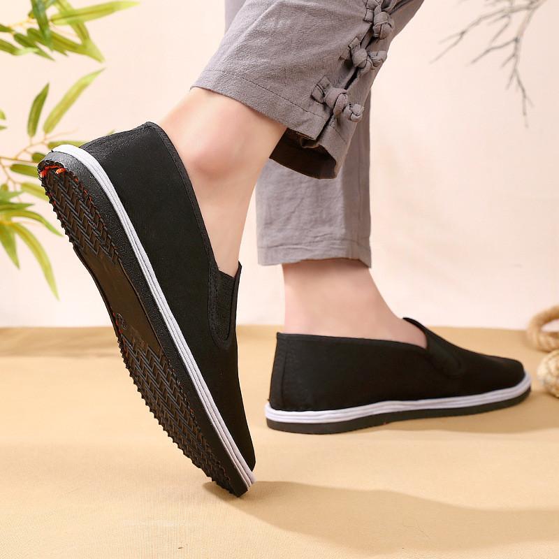 Pantofi vulcanizați din cauciuc pantofi din pânză pantofi vechi Beijing lucrați manual pantofi de lucru lasagna rezistenți la uzură respirabili cu vârf rotund talpă de cauciuc pantofi din bumbac